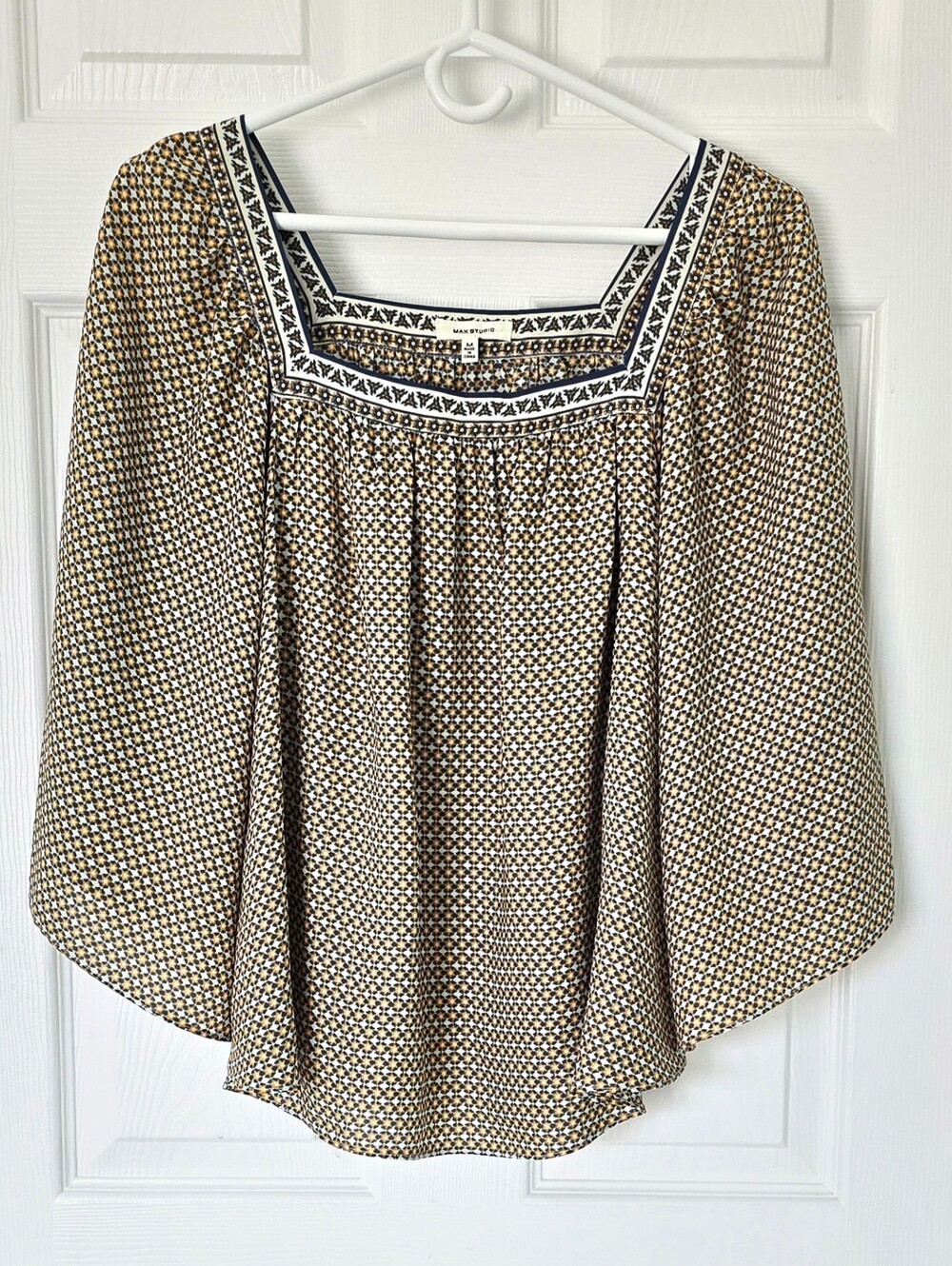 Max Studio Women's Square-Neck Boho Blouse Size M